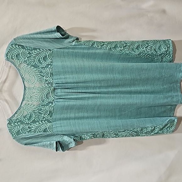 Tru Self, Aqua Top, Lace, Sz LG, Rayon, Stretch - Picture 8 of 15